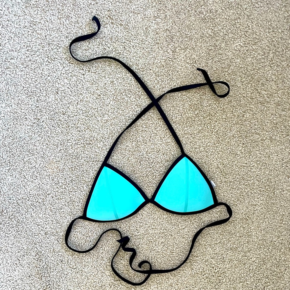 ebuddy Blue Neoprene Triangle Bikini Top - Size M